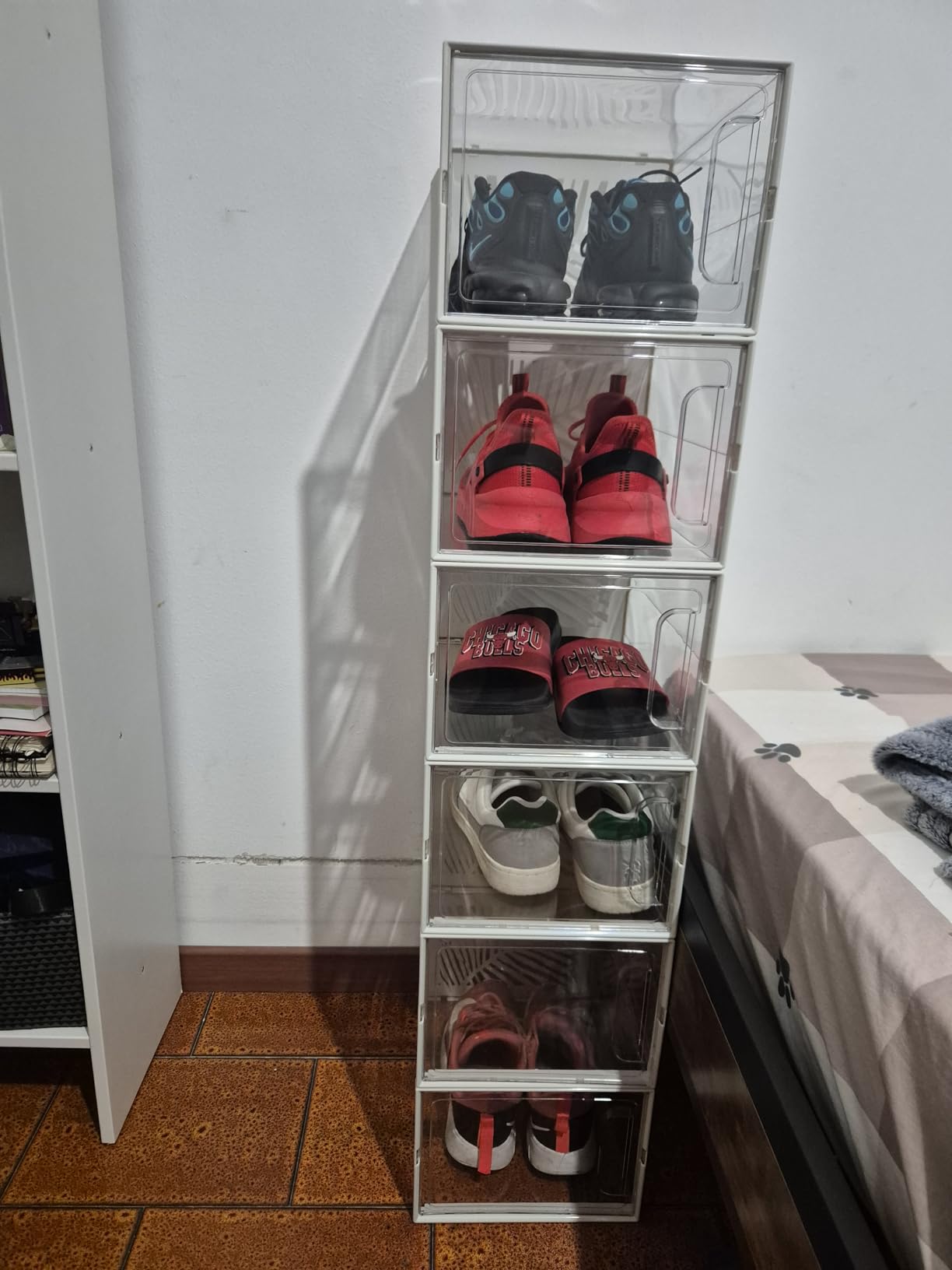 Songmics scatole scarpe trasparenti 12 pezzi fino al 46