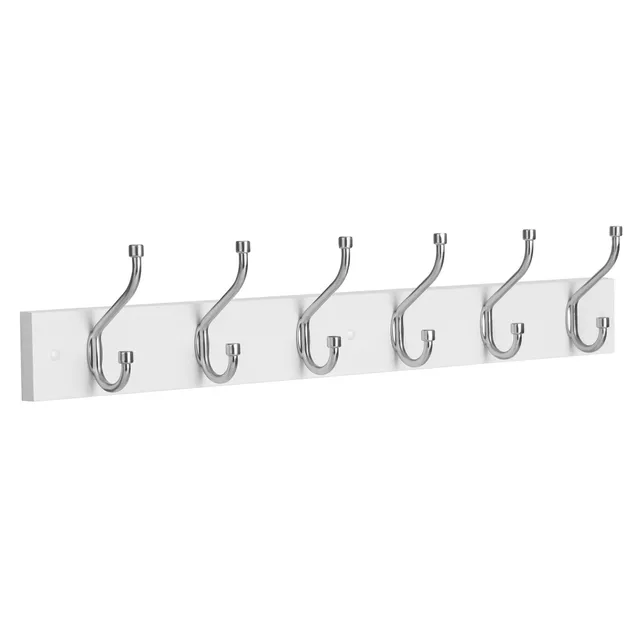 Songmics LHR026E01 appendiabiti da parete bianco 6 ganci metallo