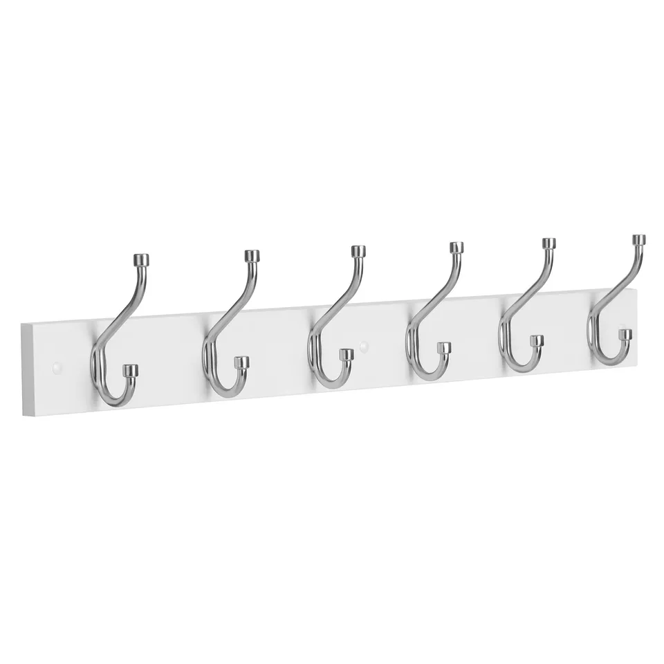 Songmics LHR026E01 appendiabiti da parete bianco 6 ganci metallo