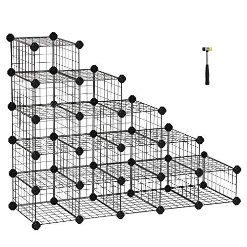 Songmics LPI44HS scarpiera modulabile nera 16 paia rete