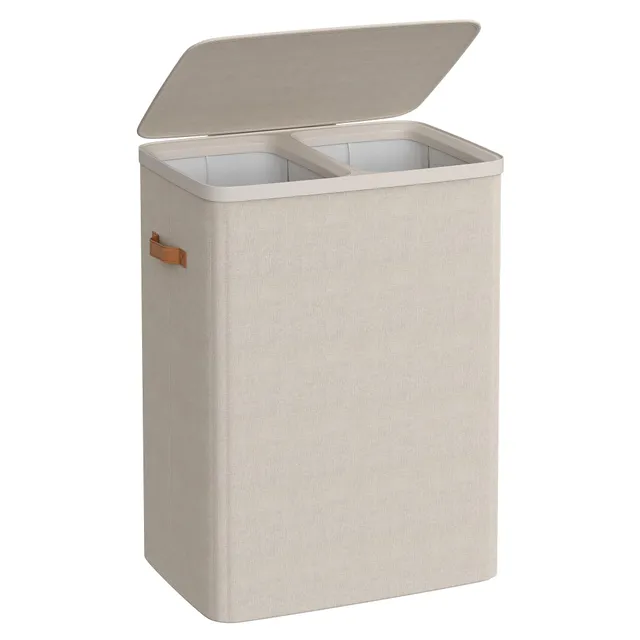 Songmics LCB813L01 cesto portabiancheria 170L beige 2 scomparti