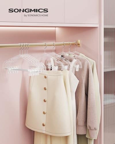 Songmics CRP075W01 Set 30 Grucce Pantaloni Trasparenti con Pinze