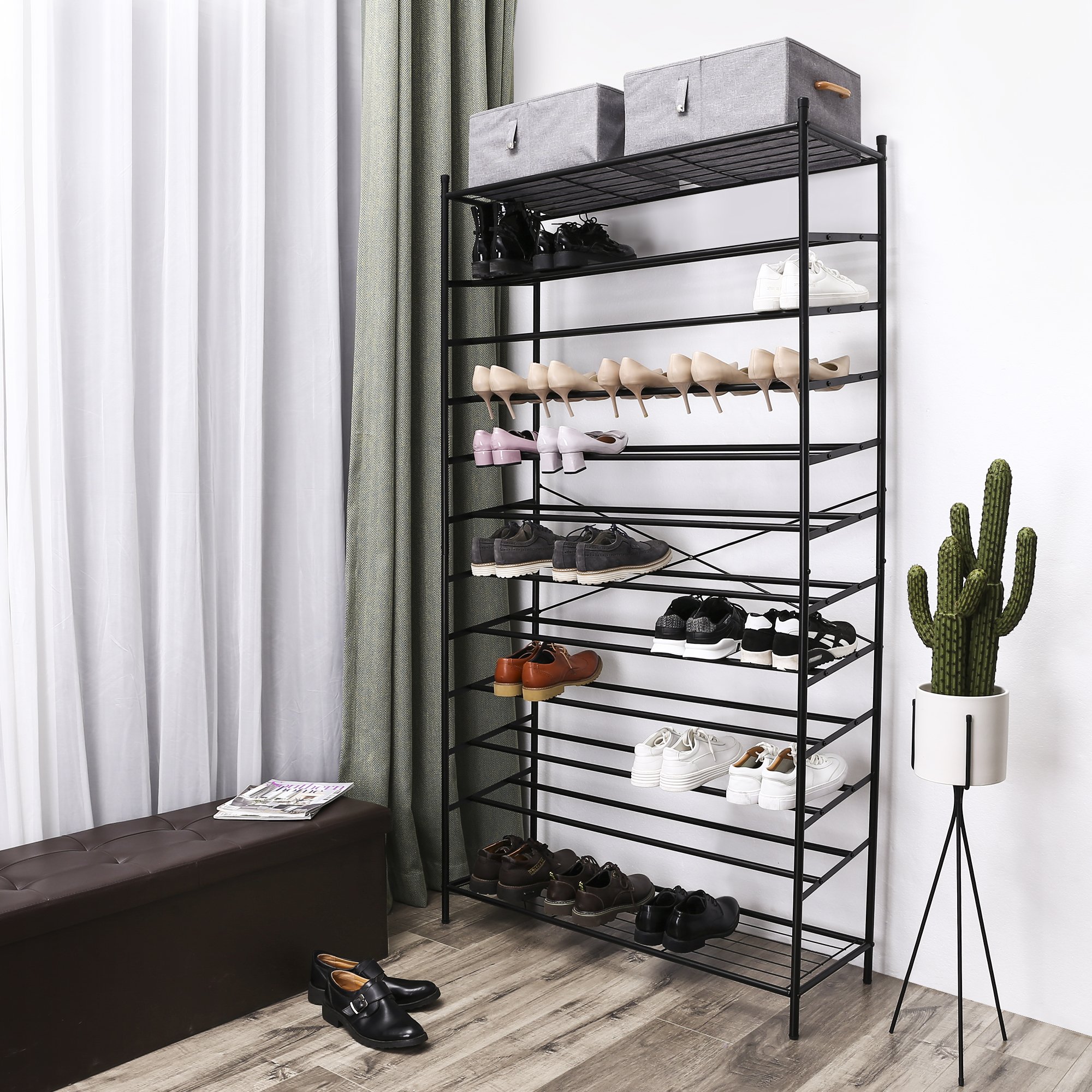 Songmics RTG01H Scarpiera 12 Ripiani 70 Paia 105x37x192