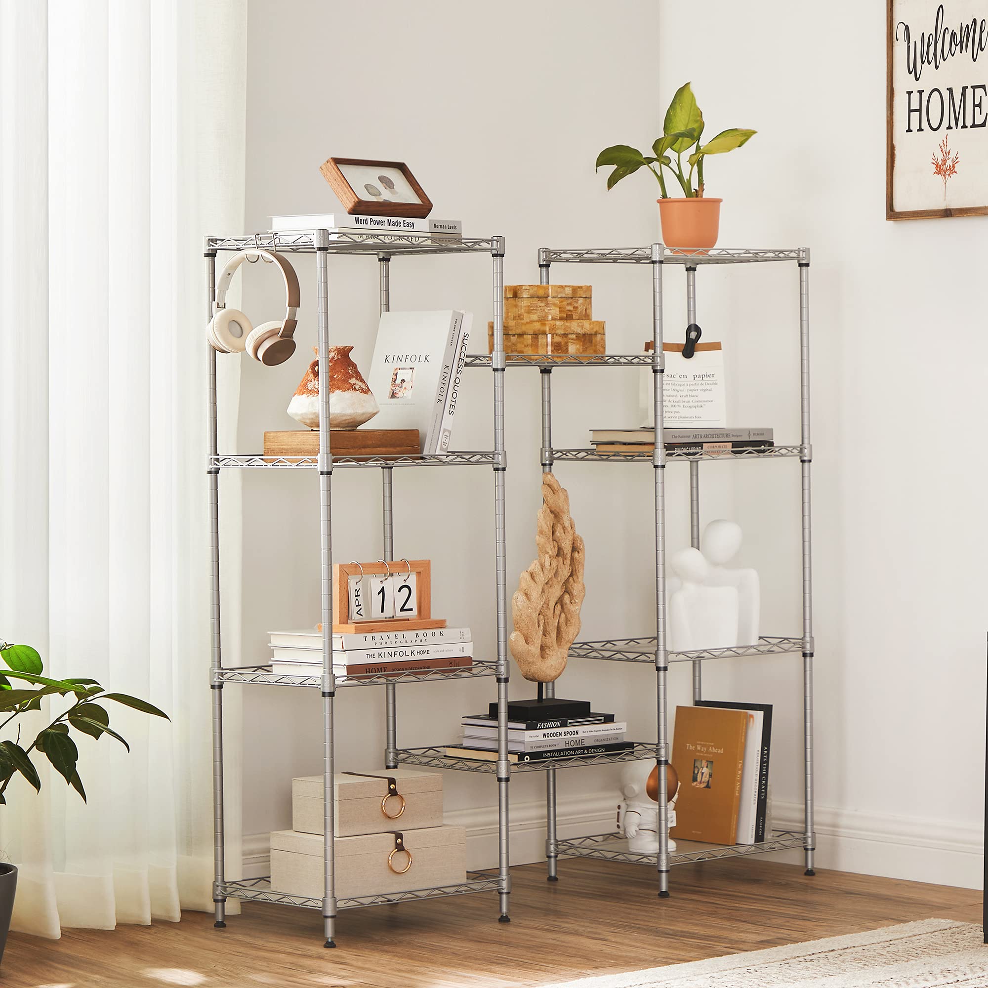 Songmics LGR115E01 scaffale cucina 5 ripiani argento