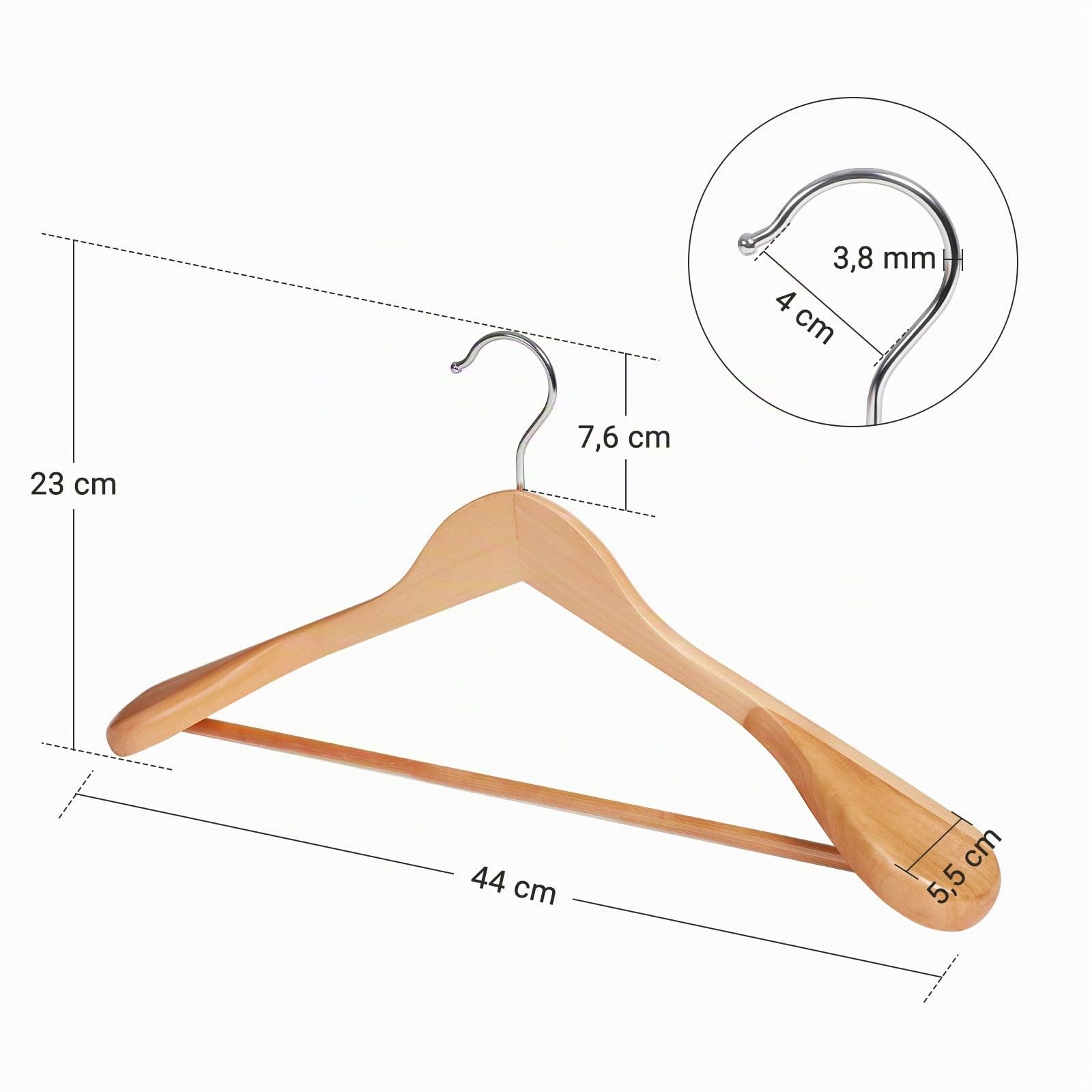Songmics CRSH06NL Grucce Legno Set 6 Spalle Larghe