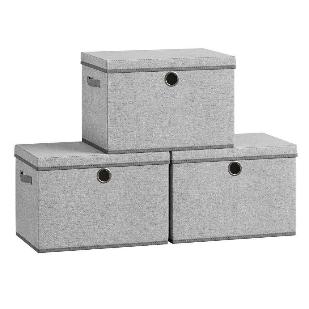 Songmics URFB540LF01 scatole tessuto 3 pezzi con coperchio