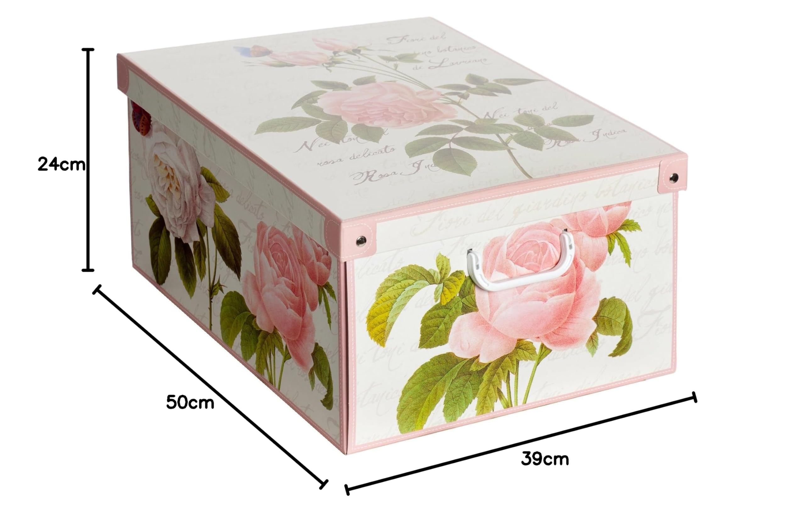 Lavatelli Set 6 Scatole Armadio 39x50x24 Rose Cartone