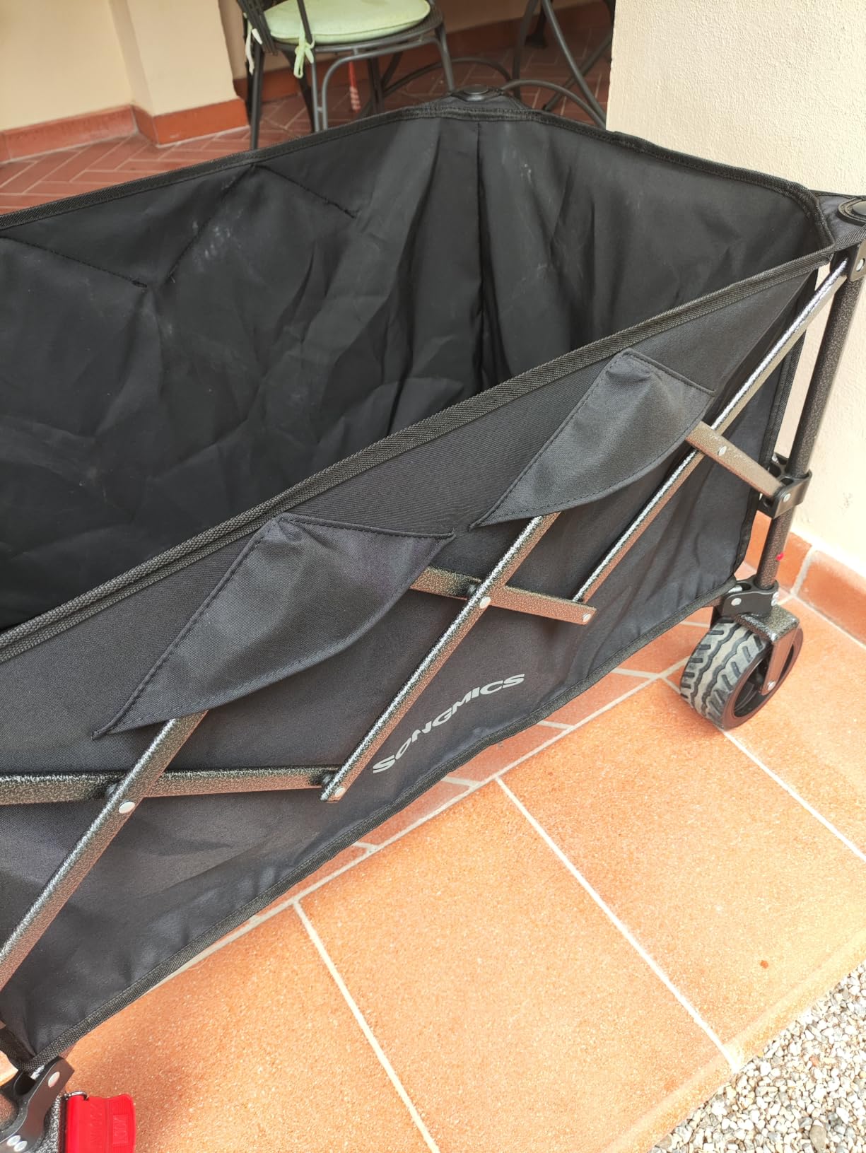 Songmics GFW115B01 carrello spiaggia pieghevole nero 150L 150 kg