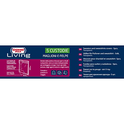 Domo Pak sacchetti antipolvere 43x50 5 pezzi con zip maglioni
