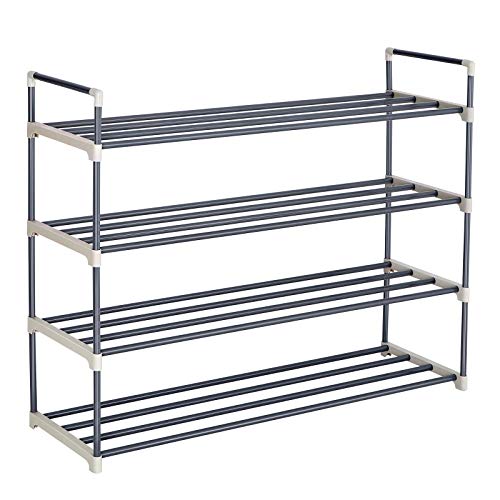 Songmics LSA14G Scarpiera 4 Ripiani Grigia 92 cm