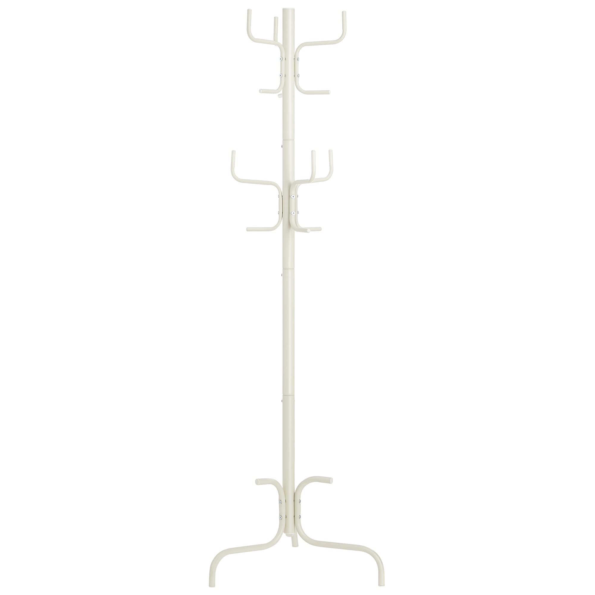 Songmics RCR029W01 appendiabiti da terra bianco 6 ganci acciaio
