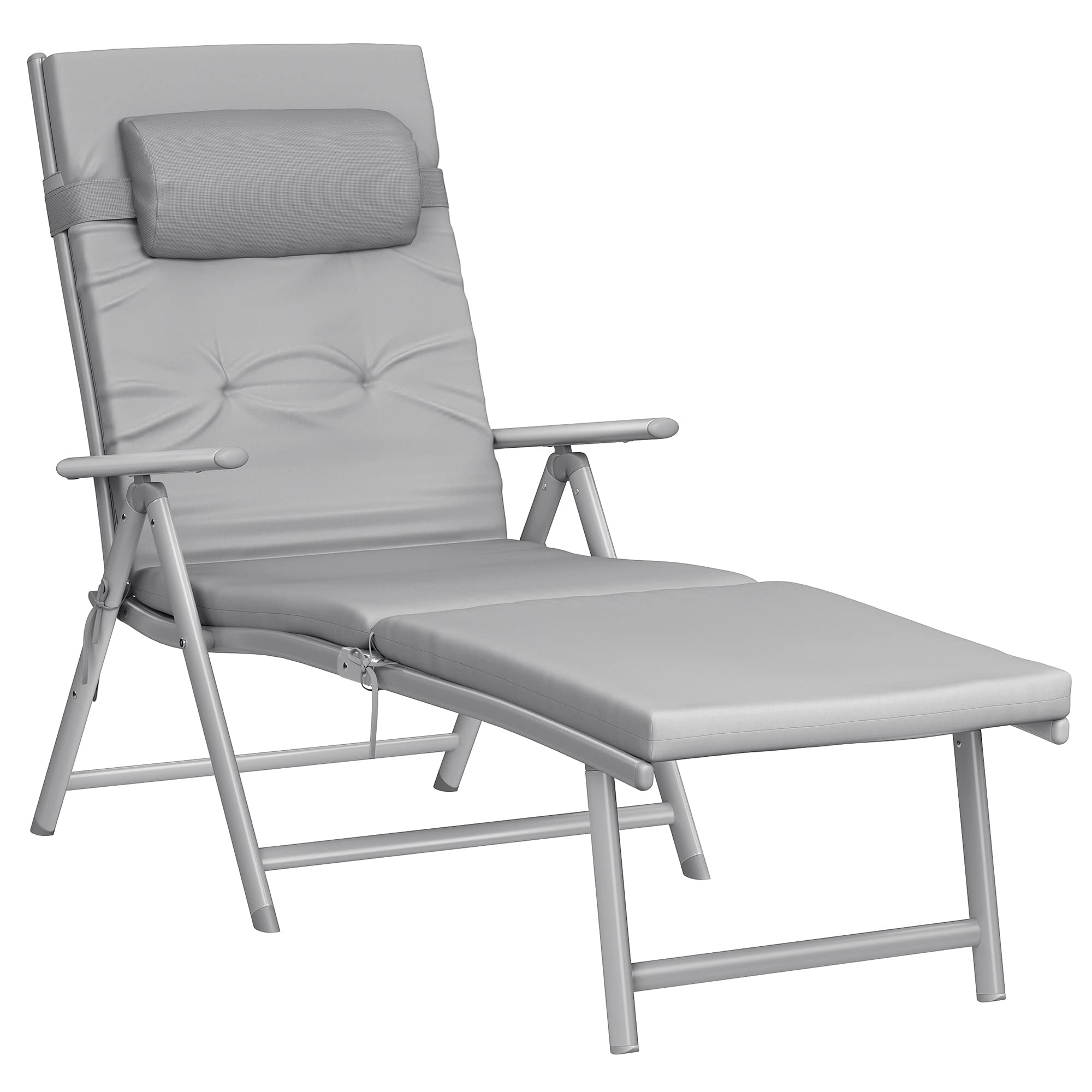 Songmics GCB24GY lettino prendisole pieghevole grigio 150 kg