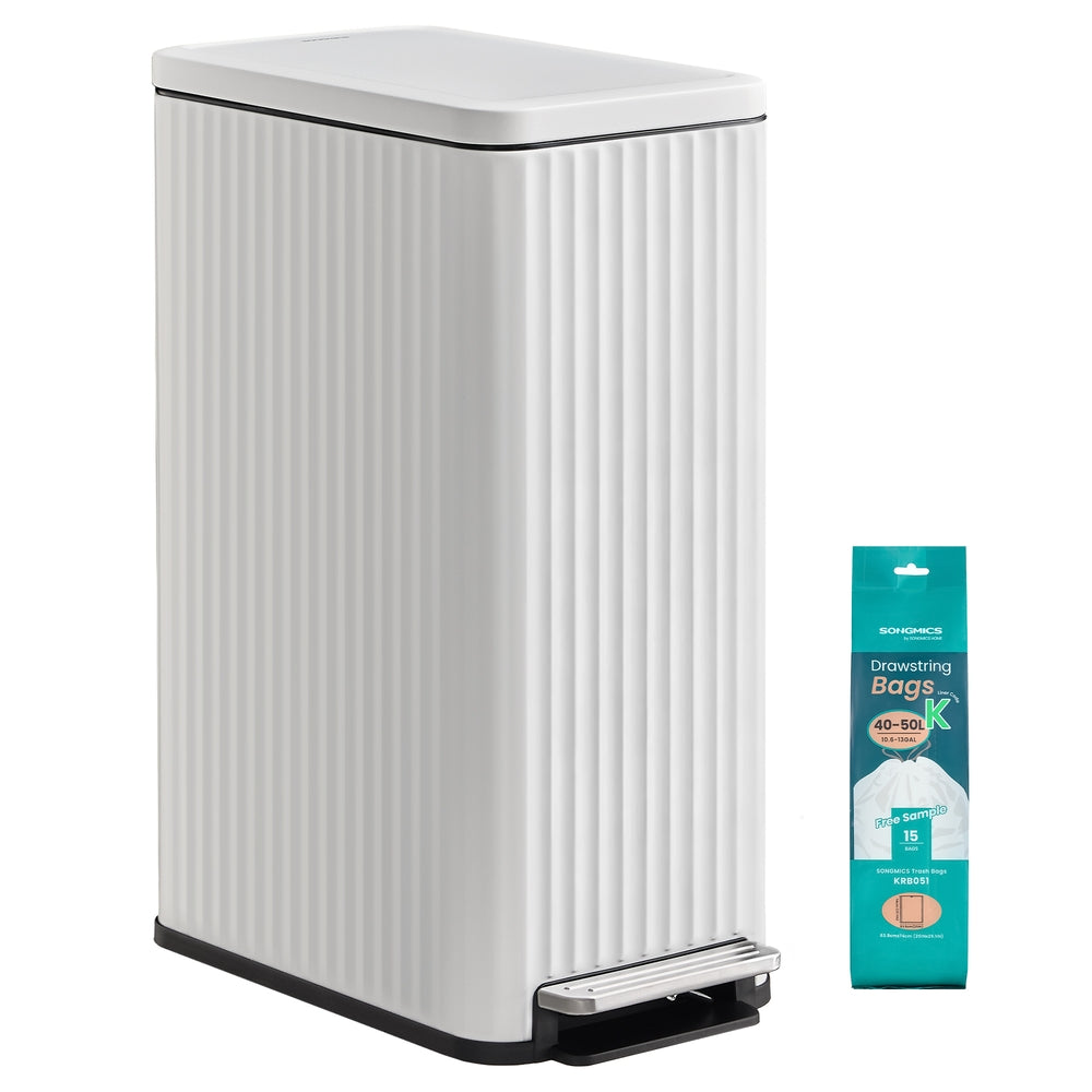Songmics ULTB350EZ01 Pattumiera 50 L Acciaio Slim Pedale