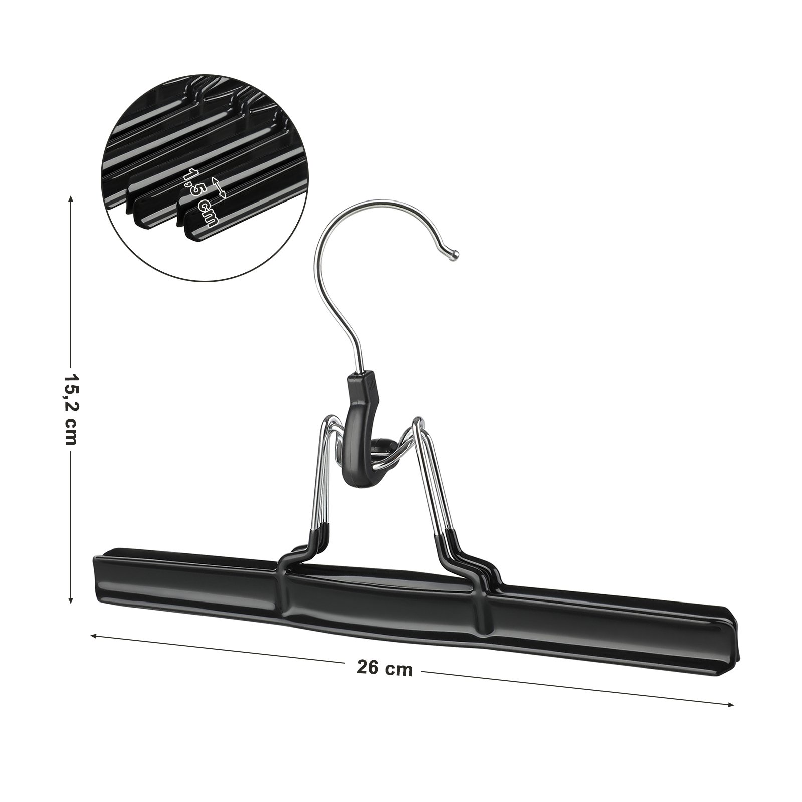 Songmics CRI07B20 grucce pantaloni 20 pezzi nere antiscivolo