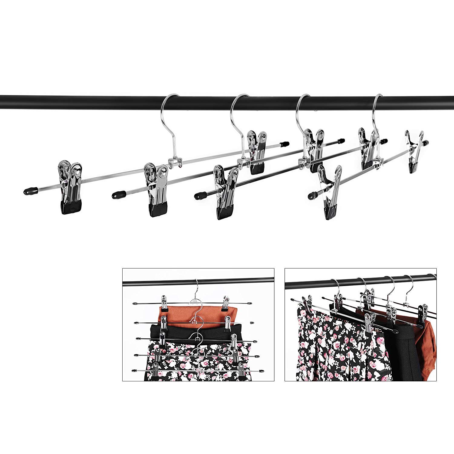 Songmics CRI003-10 Grucce Metallo 10 Pezzi 31 cm Cromate