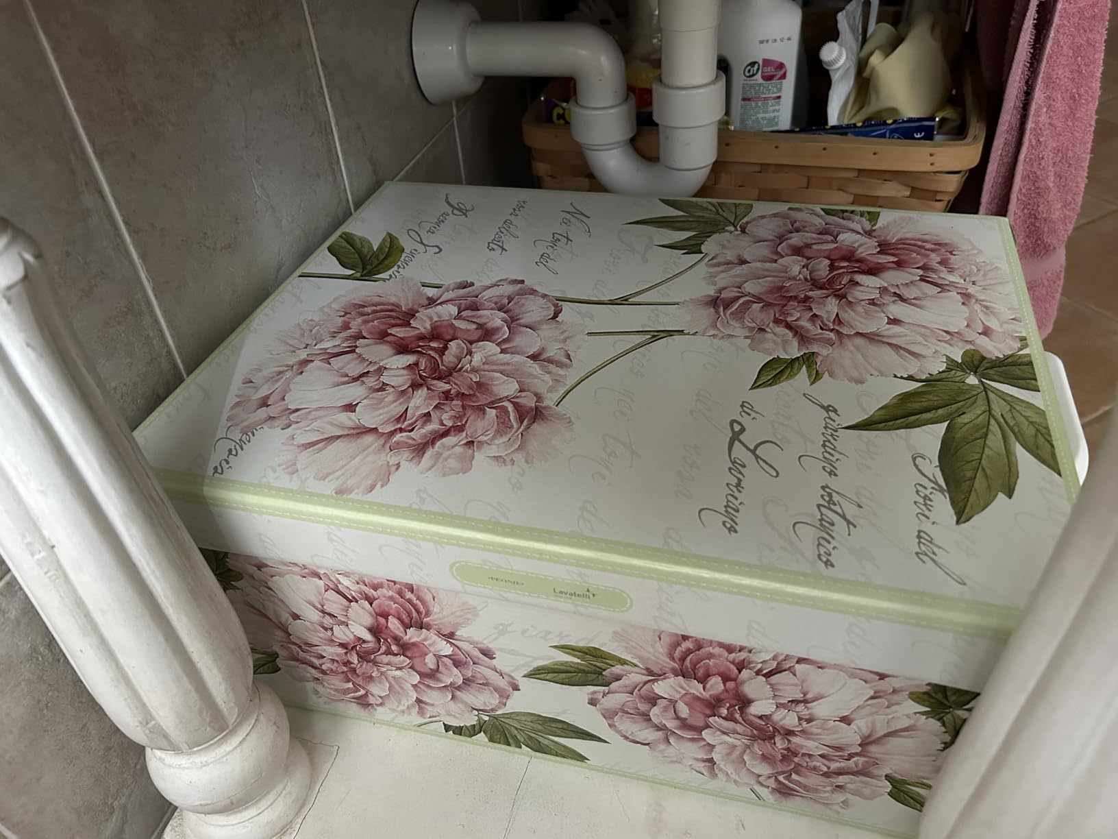 Lavatelli Scatola Cartone Peonie Media 32x42x17,5 cm