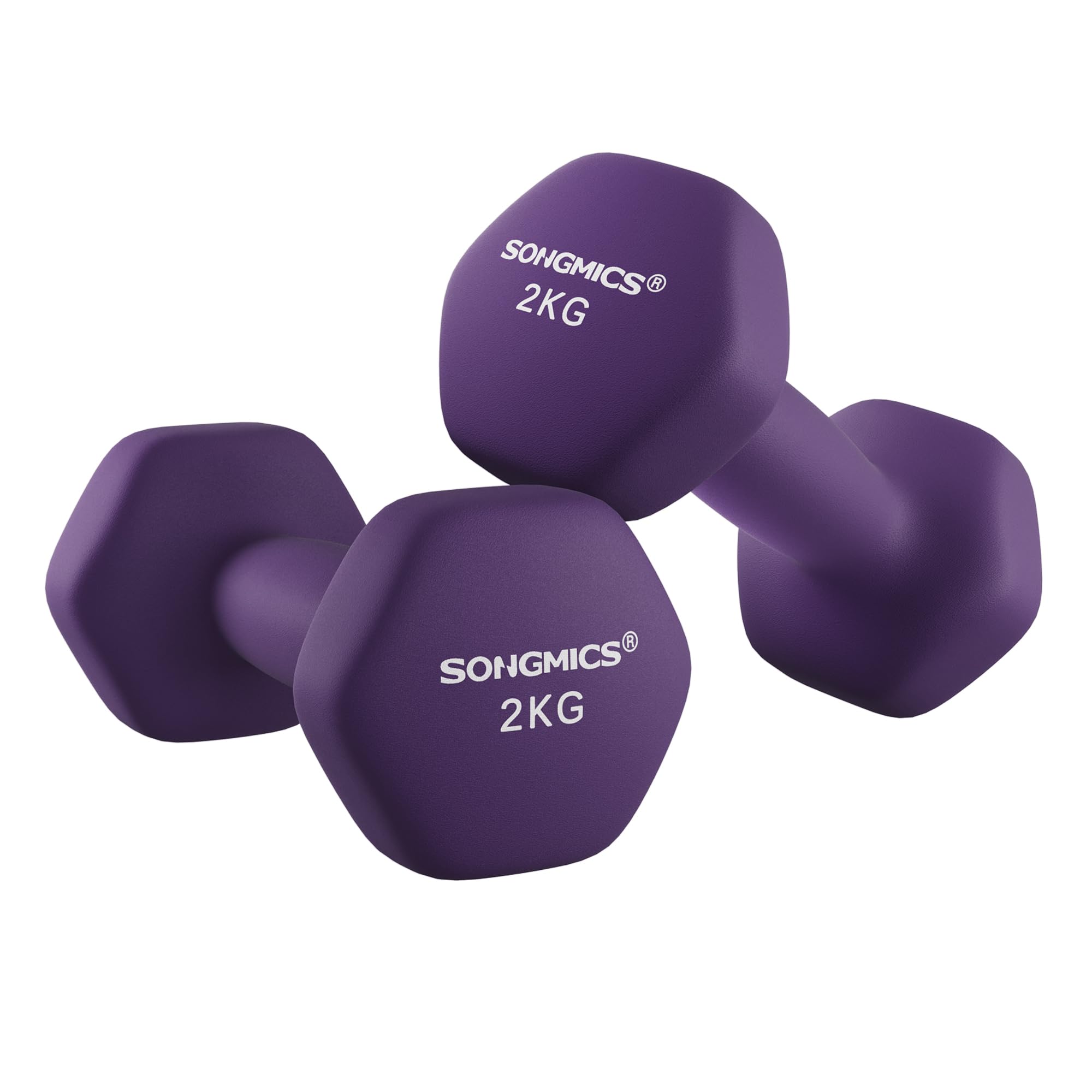 Songmics set 2 manubri esagonali 2x5 kg neri vinile