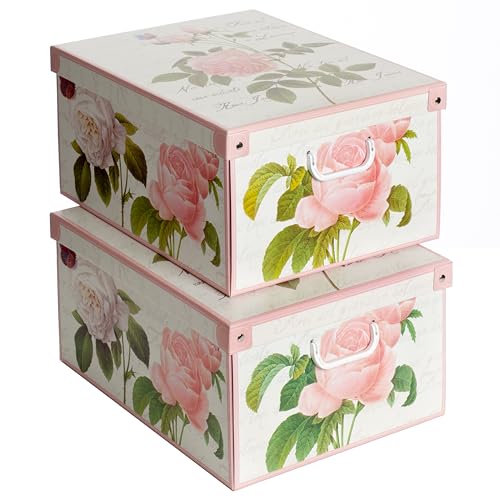 Lavatelli Rose scatole armadio cartone 49x40x24 set 2 pezzi