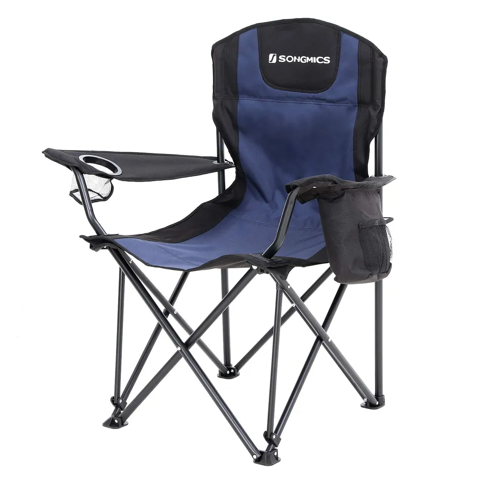 Songmics GCB10UB sedia campeggio pieghevole blu schienale alto