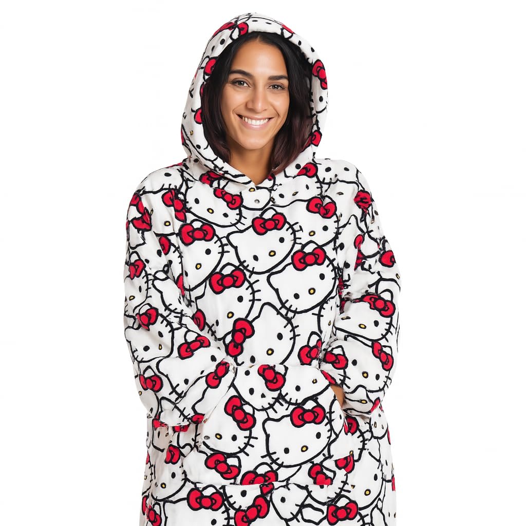 Kanguru felpa coperta Hello Kitty pile 85x75 cm oversize