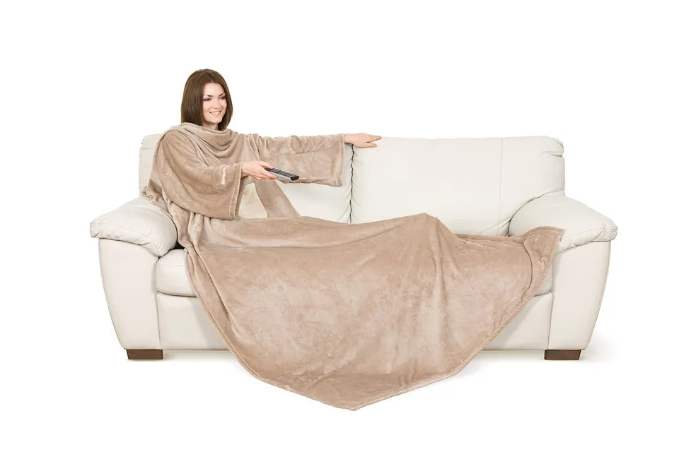 Kanguru coperta con maniche beige 210x140 cm pile