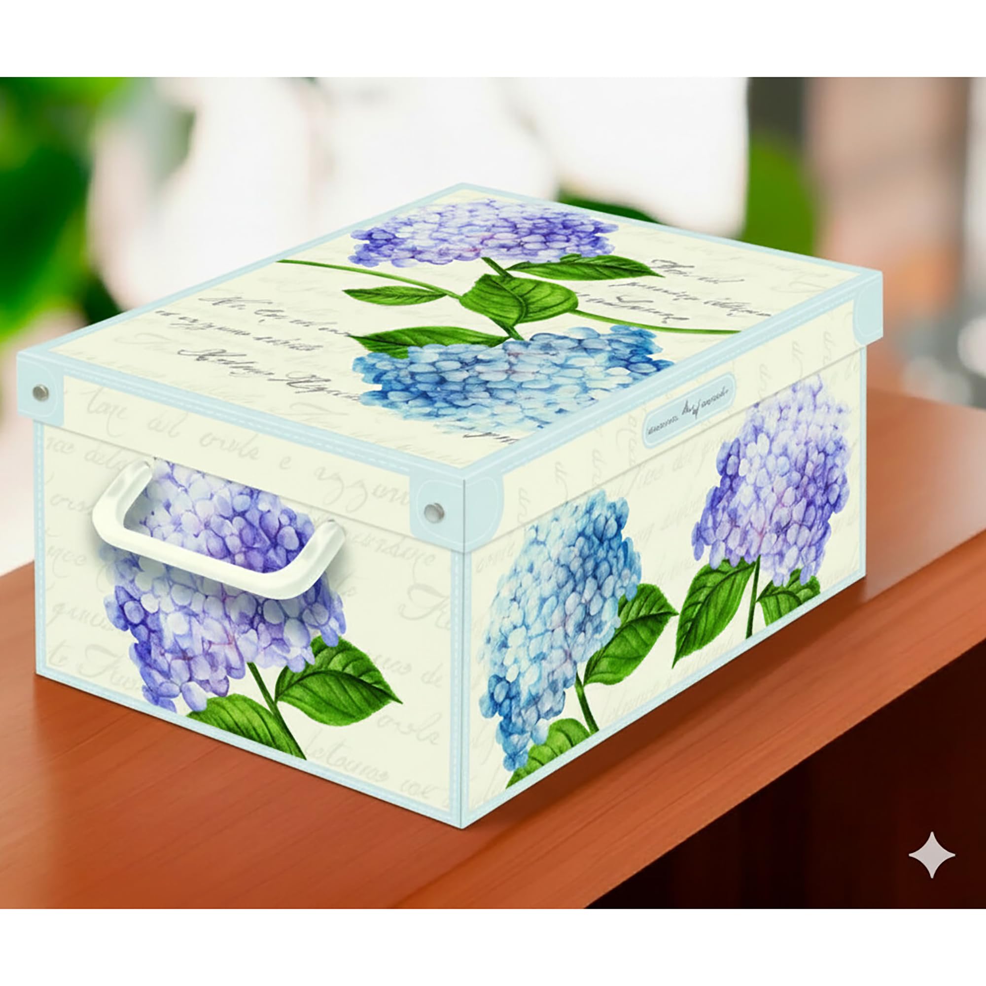 Lavatelli scatola cartone piccola fiori ortensie 25x35x17,5 cm