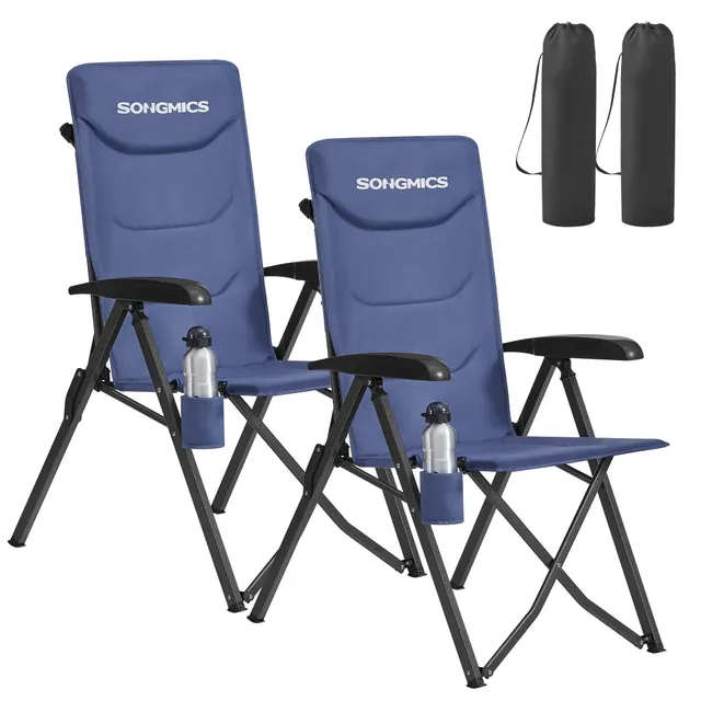 Songmics GCB015QZ01 sedie da campeggio reclinabili blu set 2 pezzi