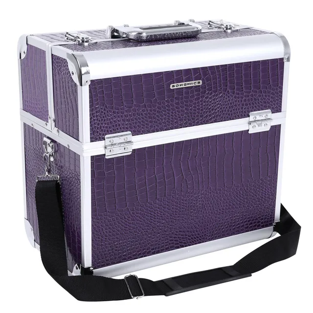 Songmics Grand Beauty Case valigetta trucchi 36,5x22x35 con specchio