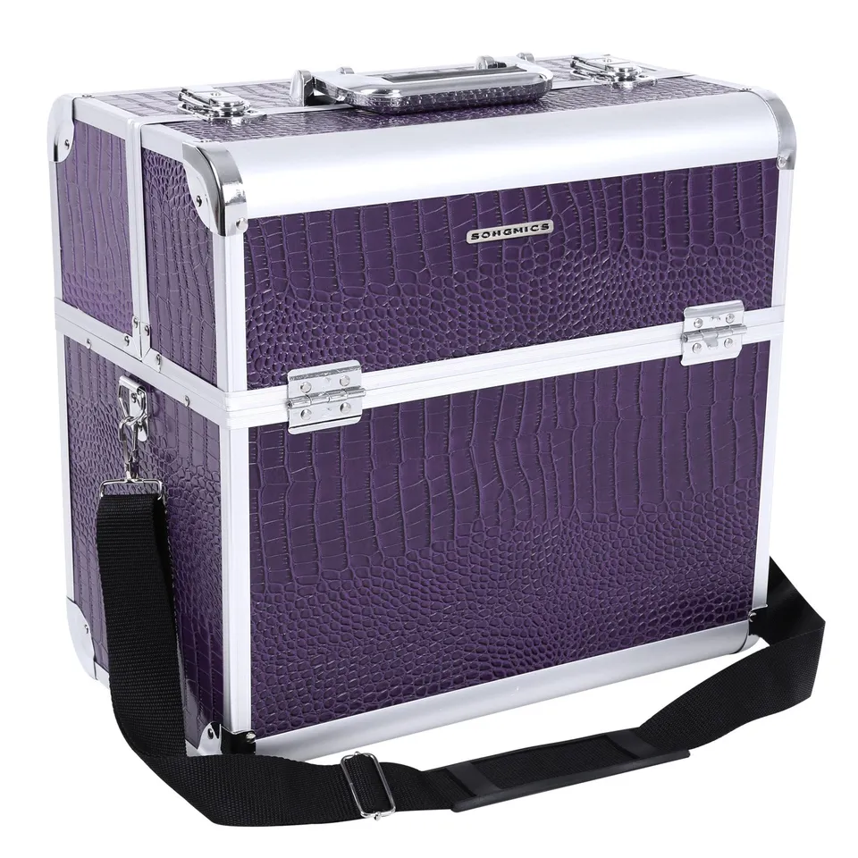 Songmics Grand Beauty Case valigetta trucchi 36,5x22x35 con specchio
