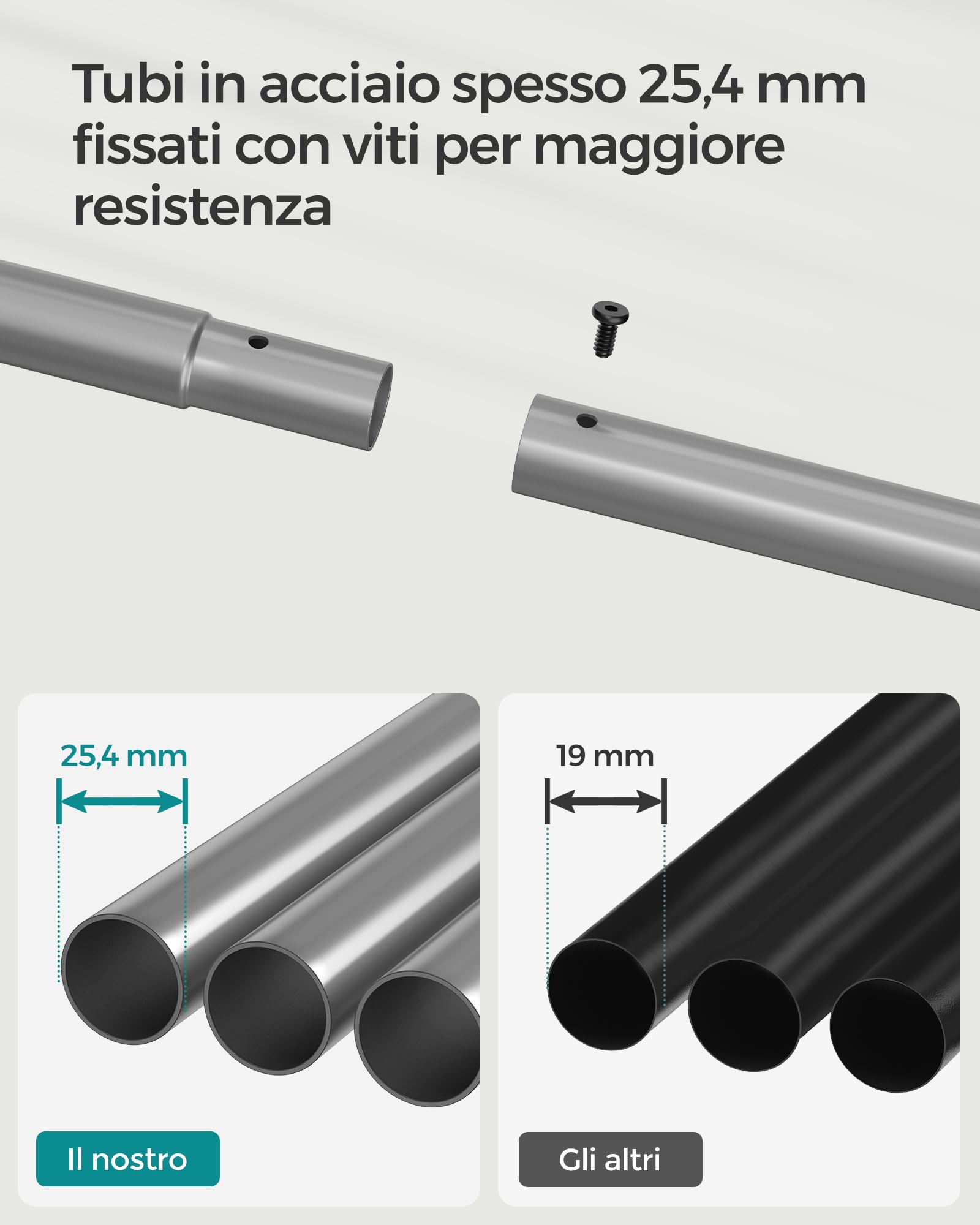Songmics appendiabiti metallo 92,5 cm con rotelle e ripiano