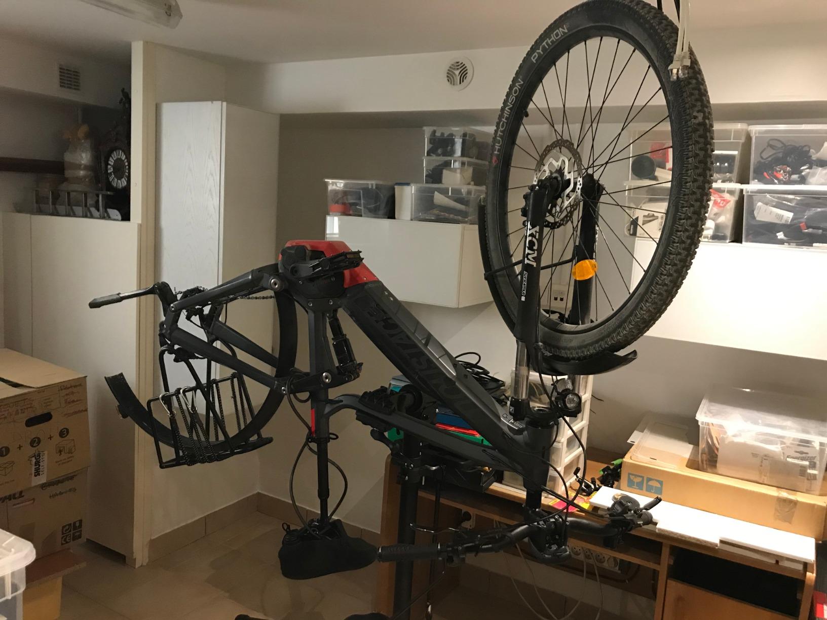 Songmics cavalletto bici riparazione regolabile con vassoio