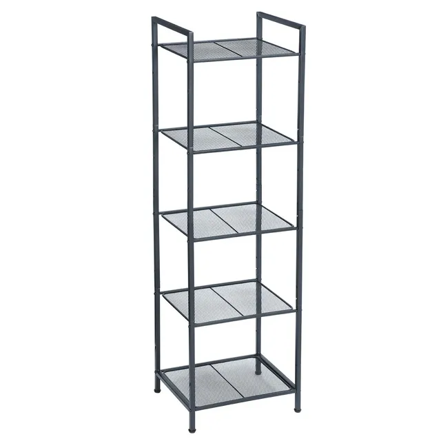 Songmics BSC35BK scaffale 5 ripiani nero 38x30x128 cm rete