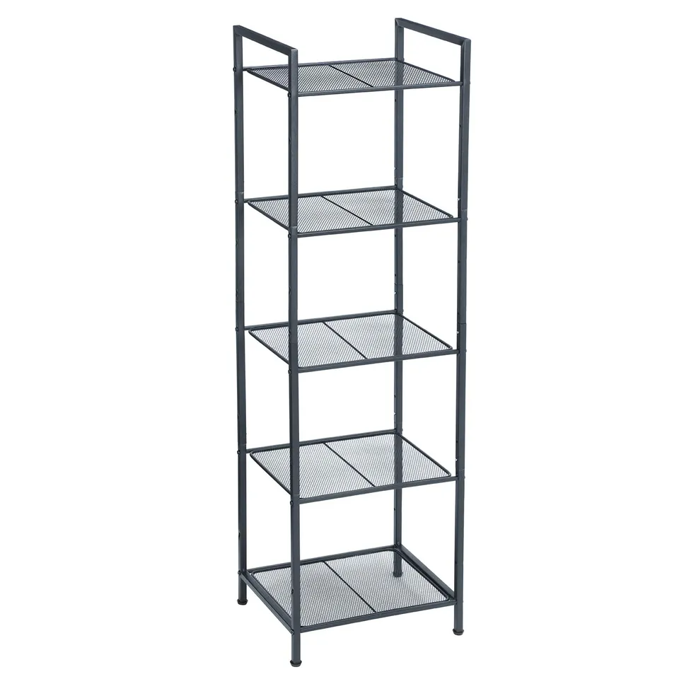 Songmics BSC35BK scaffale 5 ripiani nero 38x30x128 cm rete
