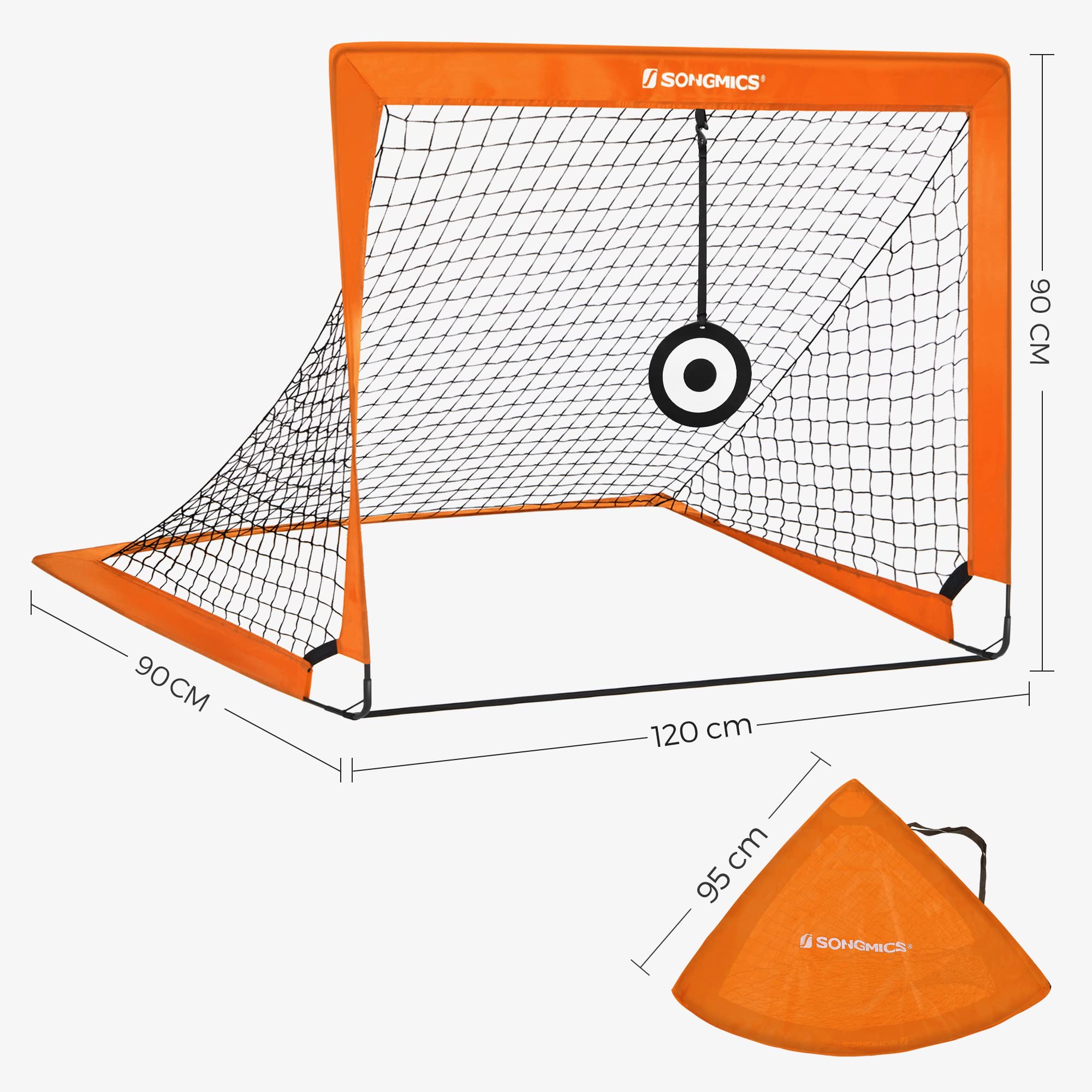 Songmics SZQ422 Porta Calcio Bambini Set 2 Arancione 120 cm