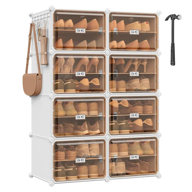 Songmics LPC054WH01 scarpiera 8 scomparti 32 paia ante