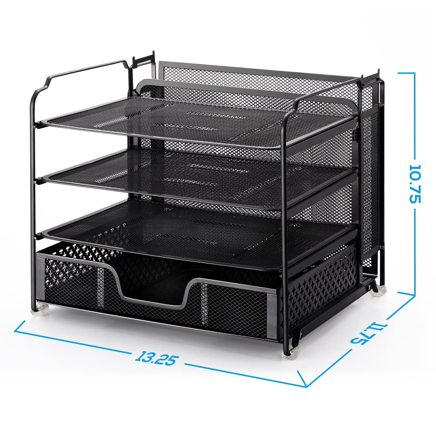 Simple Trending Organizer Scrivania 4 Vaschette A4 Nero Metallo