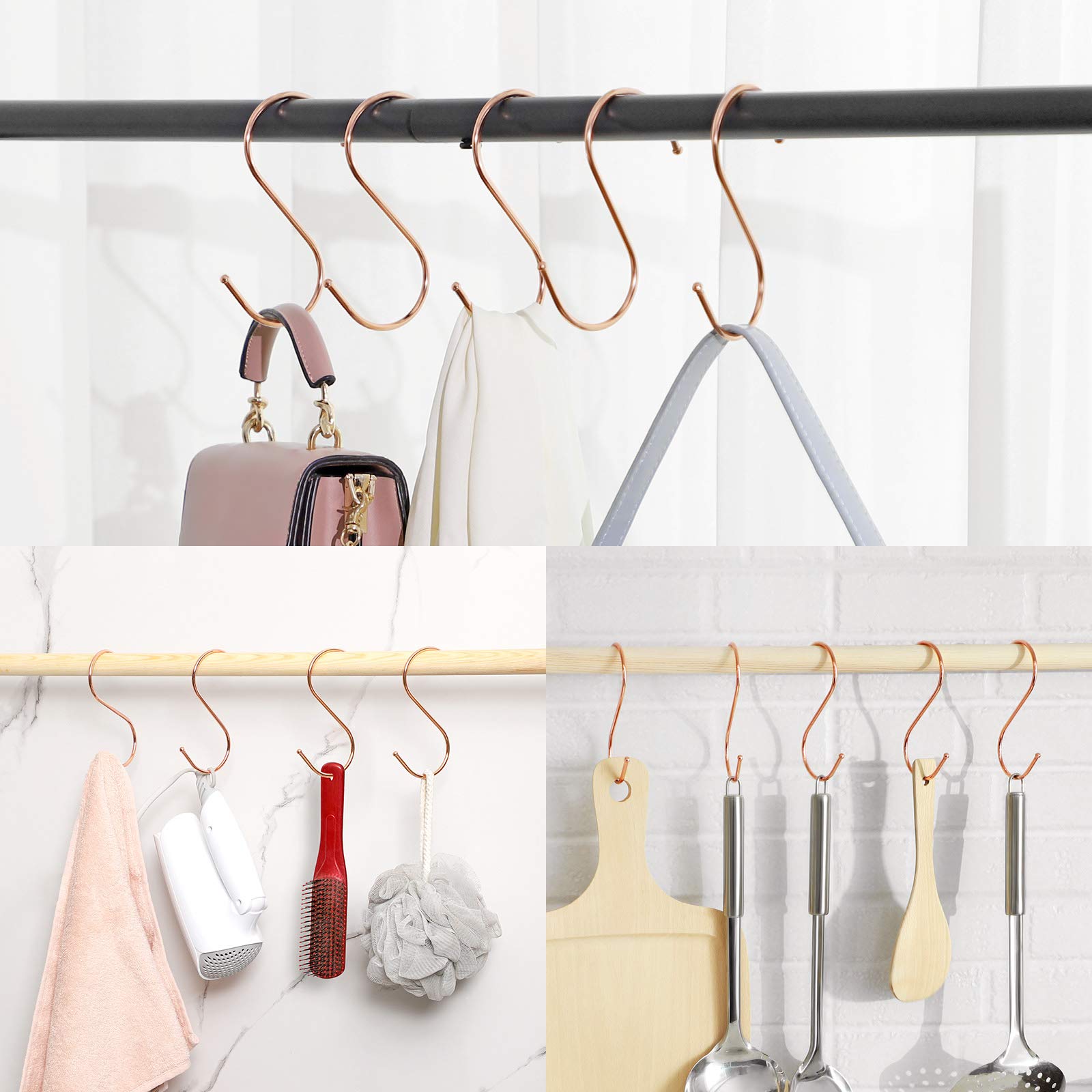 Songmics CRI62R ganci a S metallo 20 pezzi oro rosa 3 kg