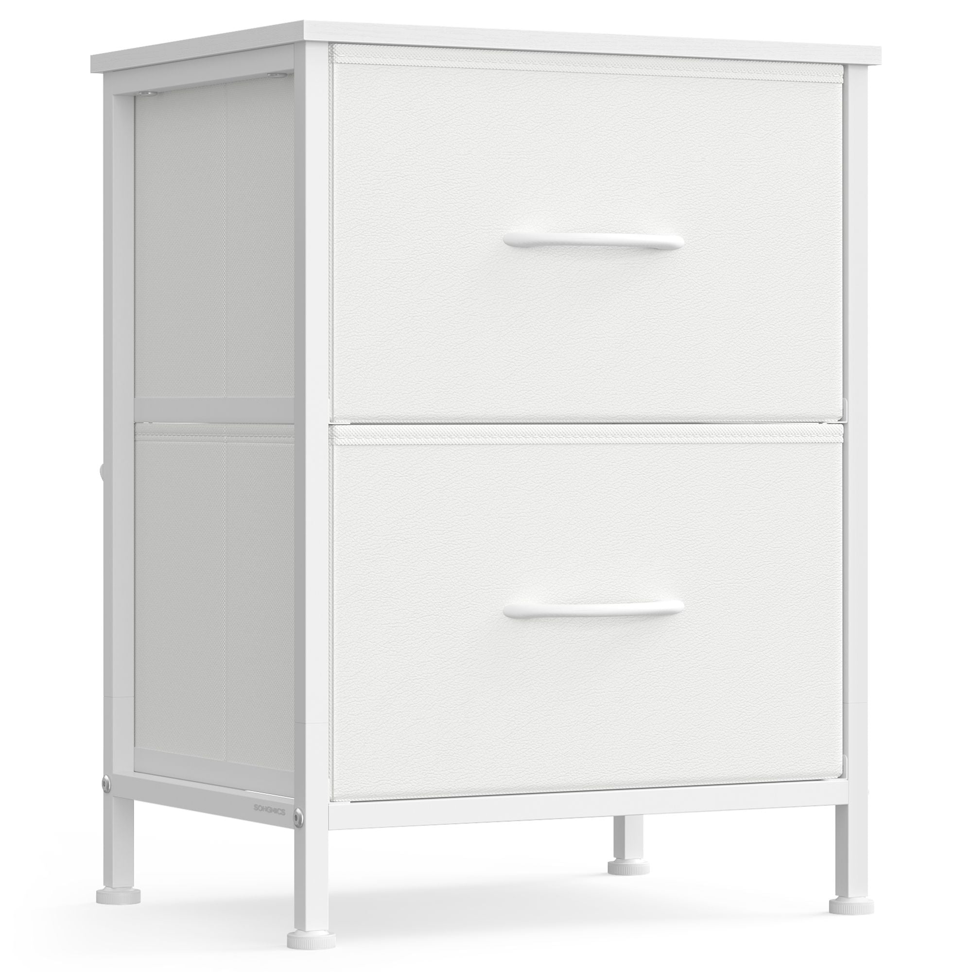 Songmics ULGS312W01S Comodino 2 Cassetti Bianco Camera