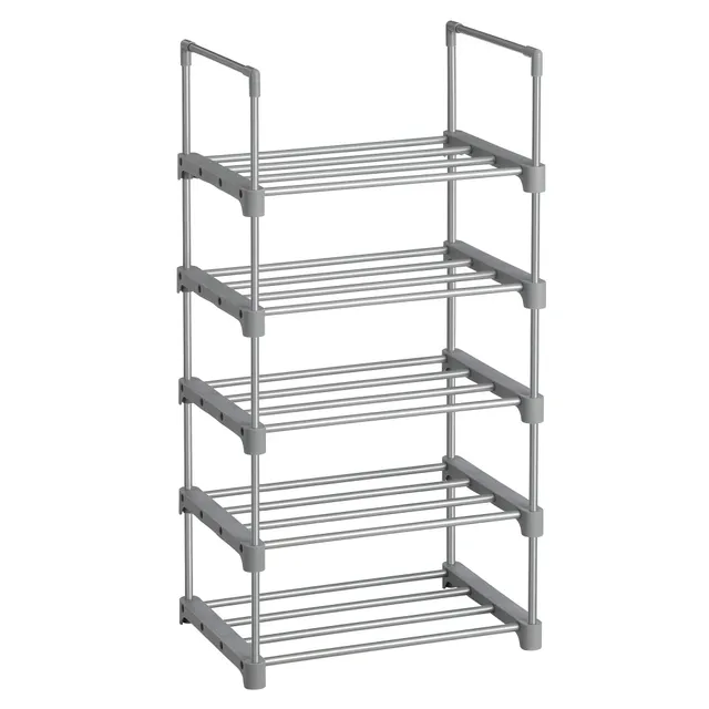 Songmics LSA005G02 scarpiera 5 ripiani grigia