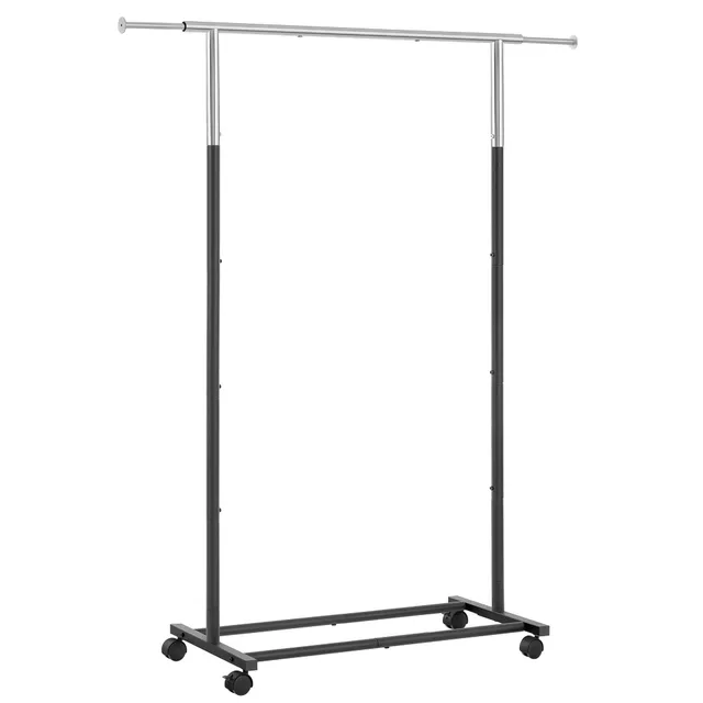 Songmics HSR101B01 stand appendiabiti con ruote argento e nero 25 kg