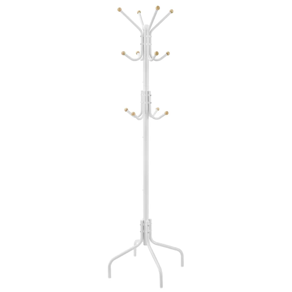 Songmics RCR031W01 Appendiabiti da Terra Bianco 12 Ganci