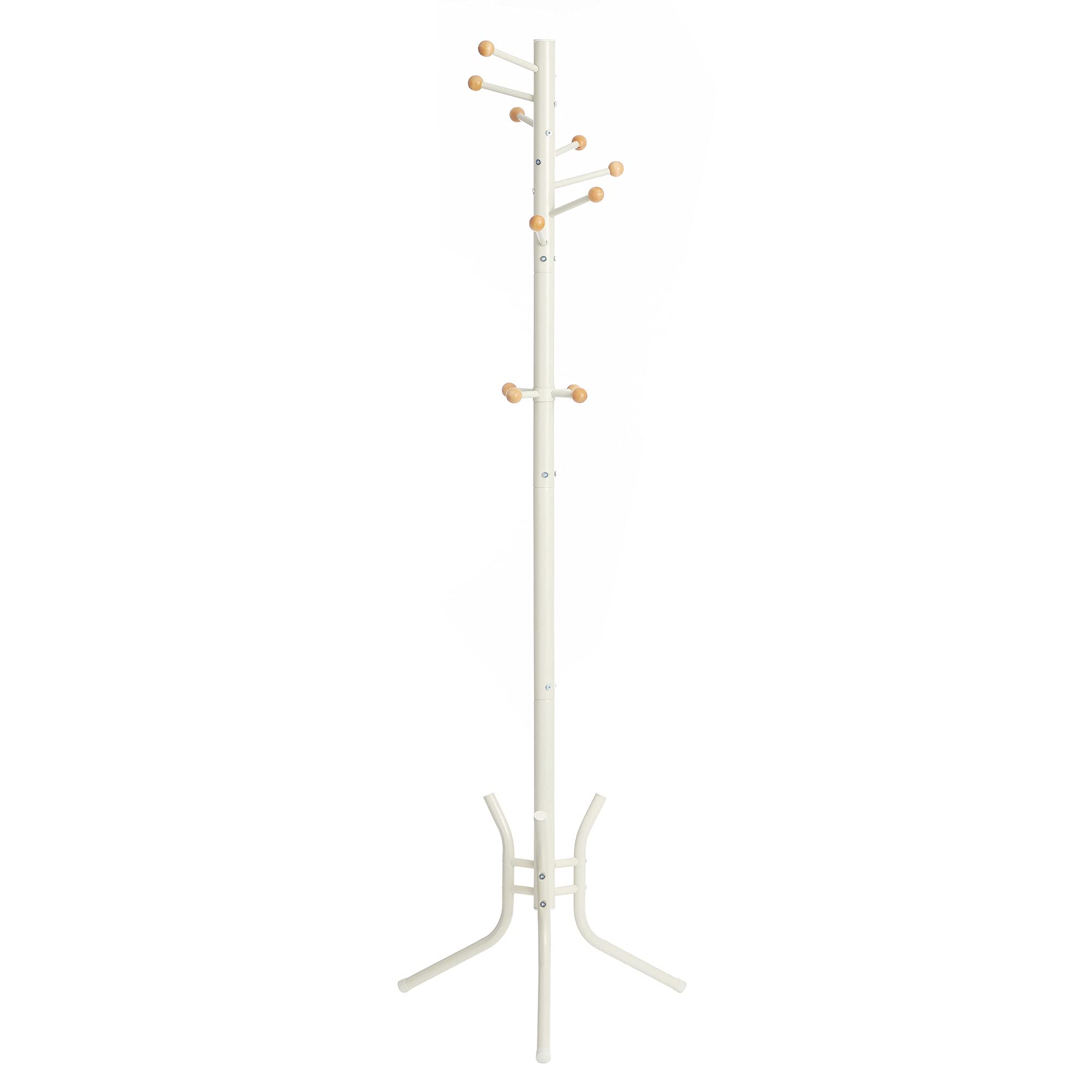 Songmics RCR028W01 appendiabiti da terra bianco 11 ganci acciaio
