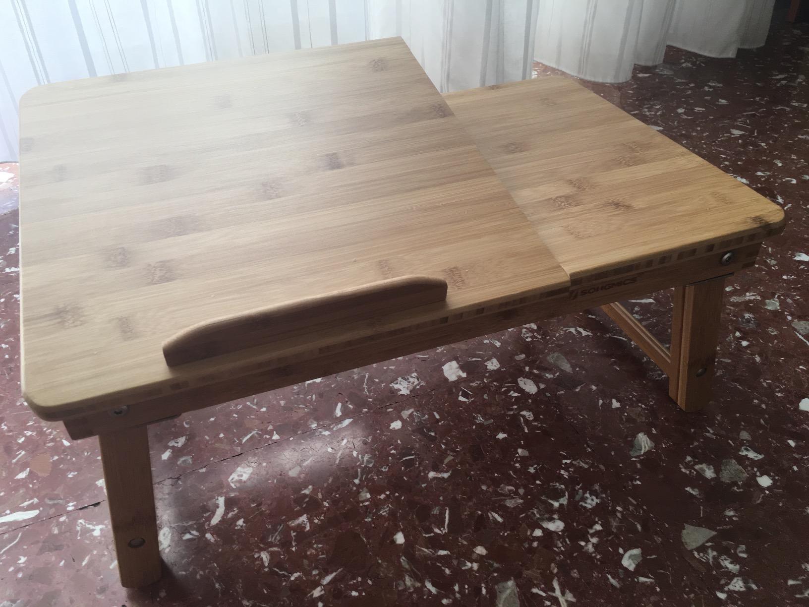 Songmics LLD01N Tavolino Bambù Letto Laptop Inclinabile Naturale