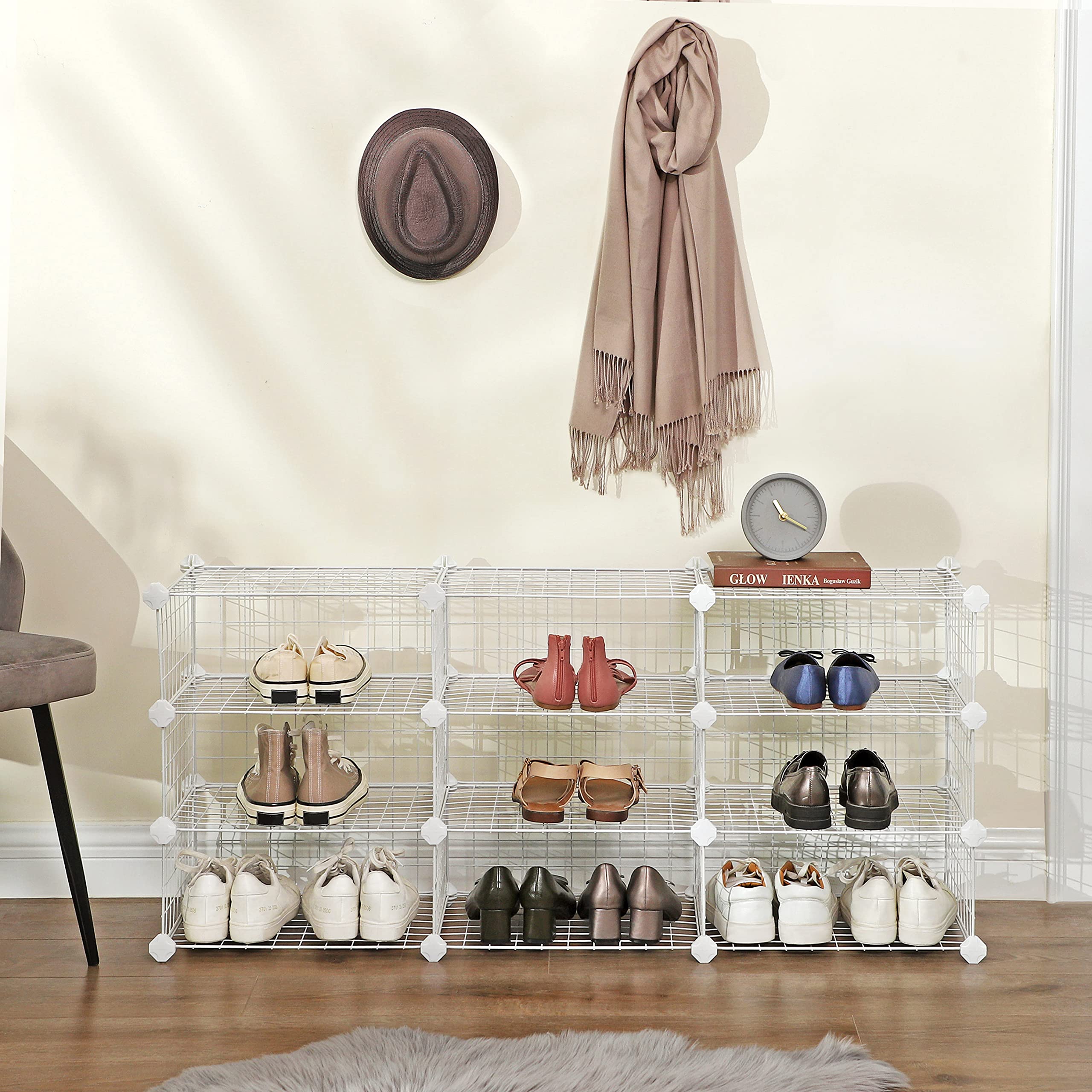Songmics LPI25W scarpiera modulare bianca a cubi 83x31x88 cm