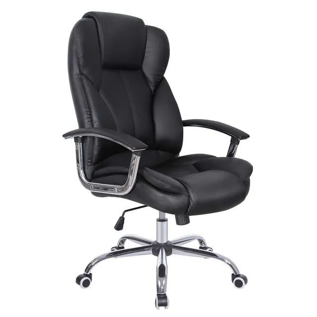 Songmics OBG57B Sedia Ufficio Ergonomica Nera Similpelle
