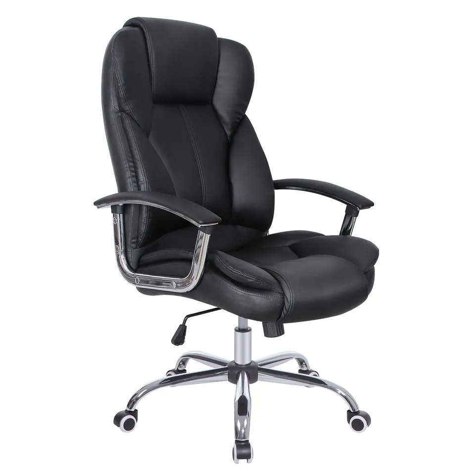Songmics OBG57B Sedia Ufficio Ergonomica Nera Similpelle