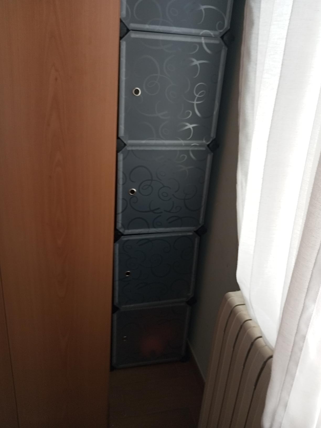 Songmics LPC30H Guardaroba Modulare 143x36 Nero Floreale Plastica