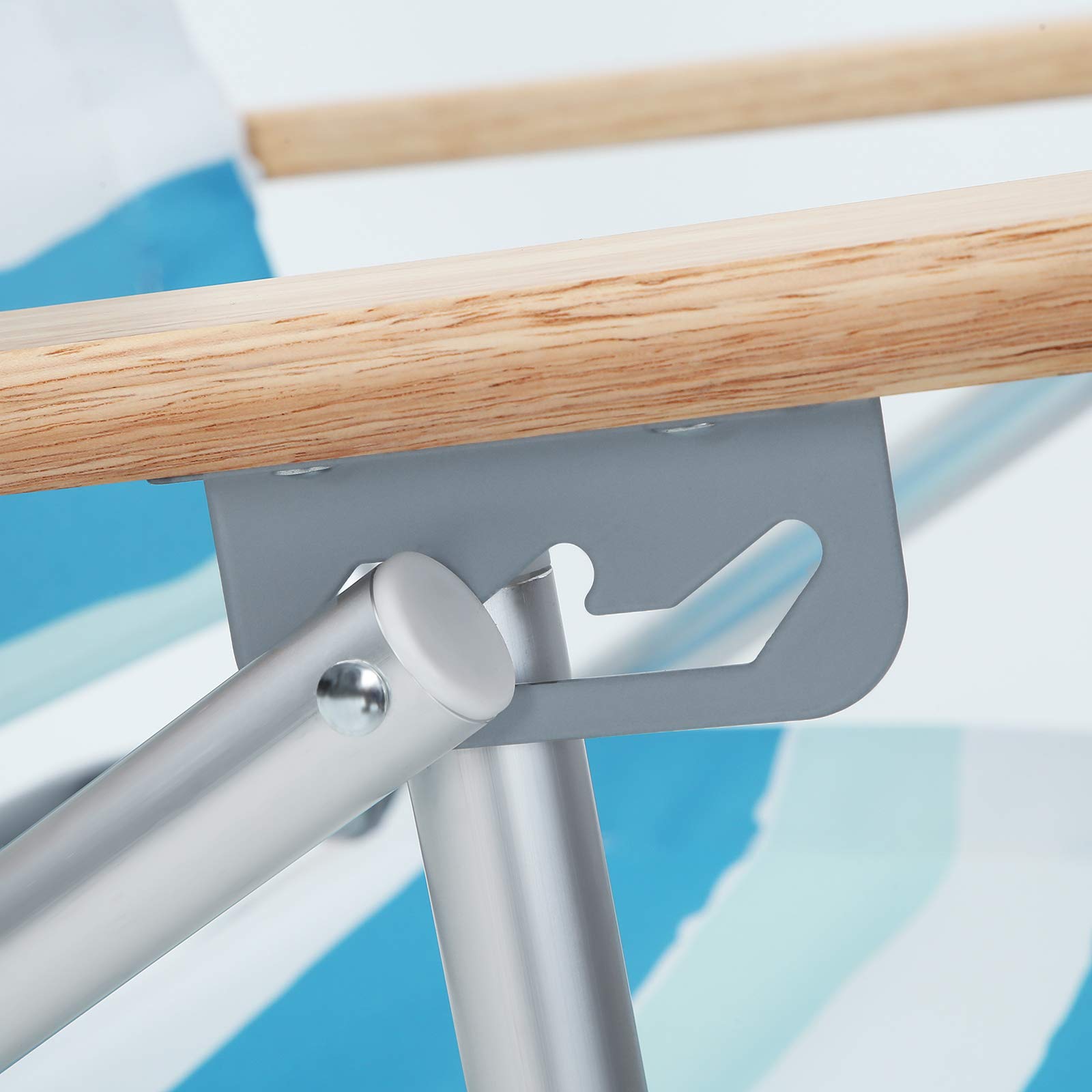 SONGMICS GCB66UW Sedia da Spiaggia a Righe Blu Verde Bianco