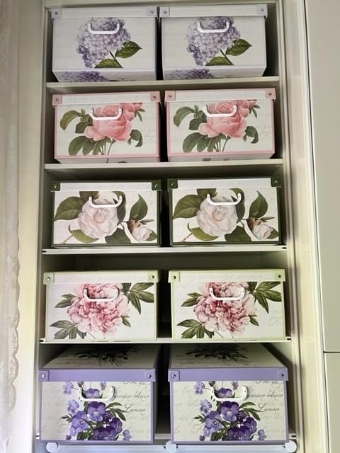 Lavatelli Camelie scatole armadio cartone 49x40x24 set 2 pezzi