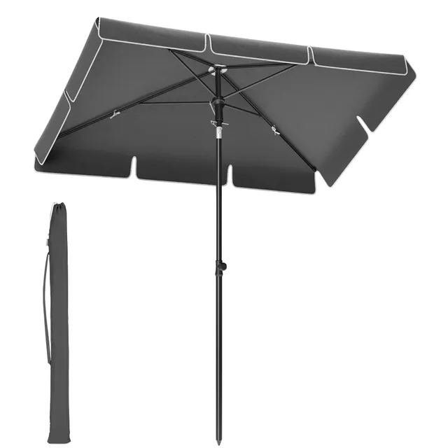 Songmics GPU180G01 ombrellone 180x125 cm grigio UPF50+